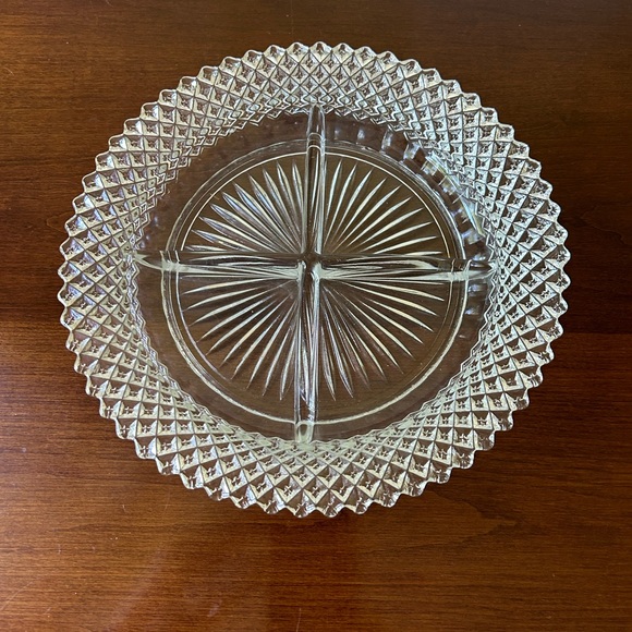 Miss American Divided Clear Glass Plate by Anchor Hocking Relish Dish Condiment - Picture 10 of 11